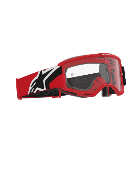 Alpinestars Vision OTG Schutzbrille Rot Schwarz Weiß Klar - MxProStoreParts