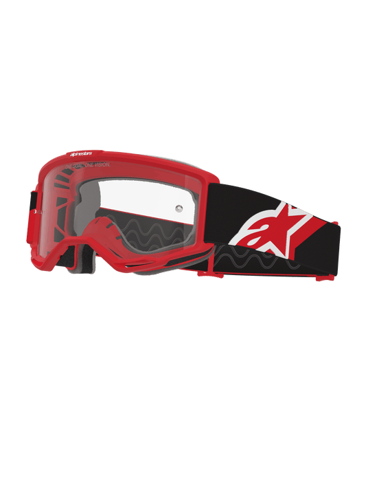 Alpinestars Vision Veiligheidsbril OTG Rood Zwart Wit Helder - MxProStoreParts
