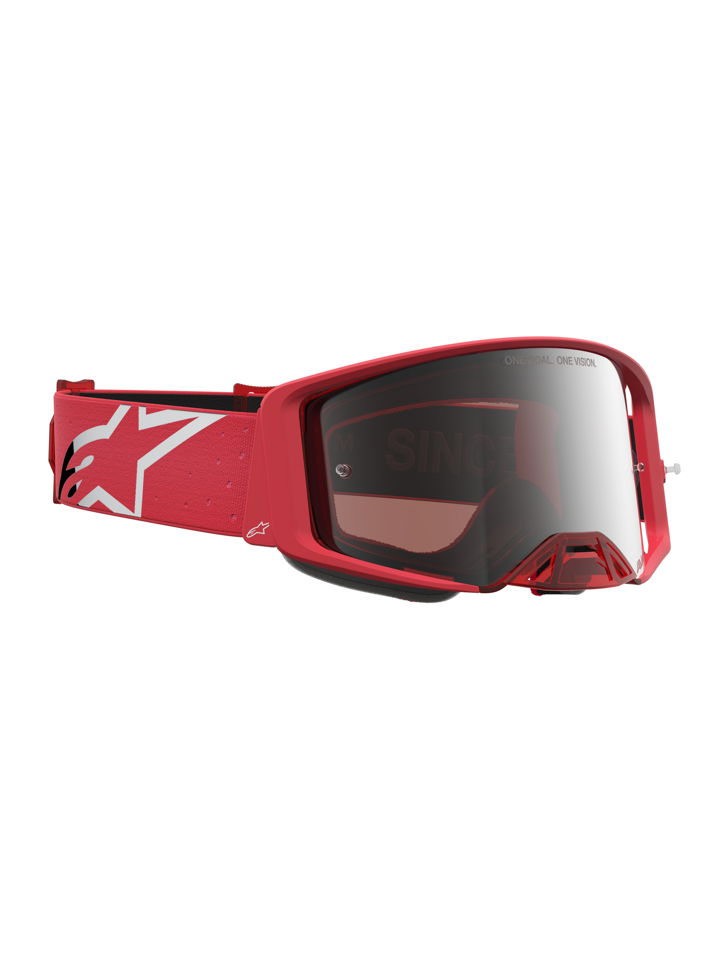 Alpinestars Supertech Vesta Veiligheidsbril Rood Fluo Chrome Mirror Zilver One Size