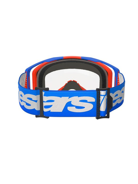 Alpinestars Vision 8 Crossbril Blauw/Oranje met Heldere Lens