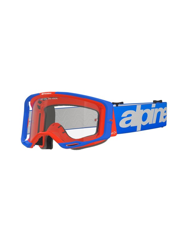 Alpinestars Vision 8 Crossbril Blauw/Oranje met Heldere Lens