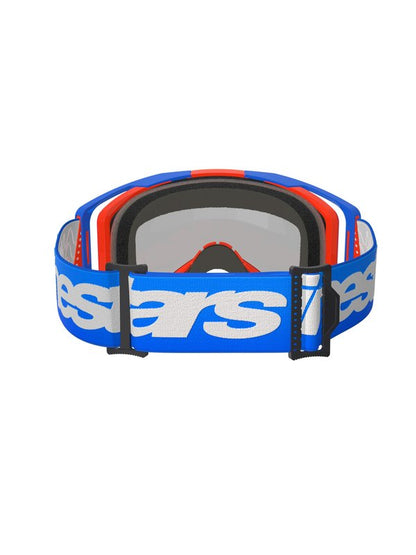 Alpinestars Vision 8 Crossbril Blauw/Oranje met Rode Spiegellens
