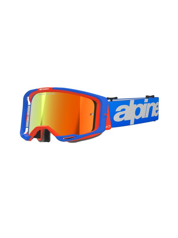 Alpinestars Vision 8 Crossbril Blauw/Oranje met Rode Spiegellens