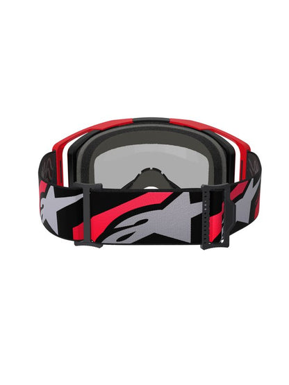 Alpinestars Vision 8 Crossbril Rood/Zwart met Zilveren Spiegellens