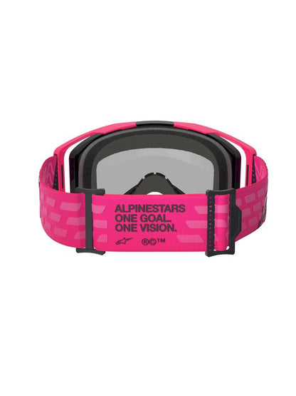 Alpinestars Vision 8 Crossbril Roze met Rode Spiegellens