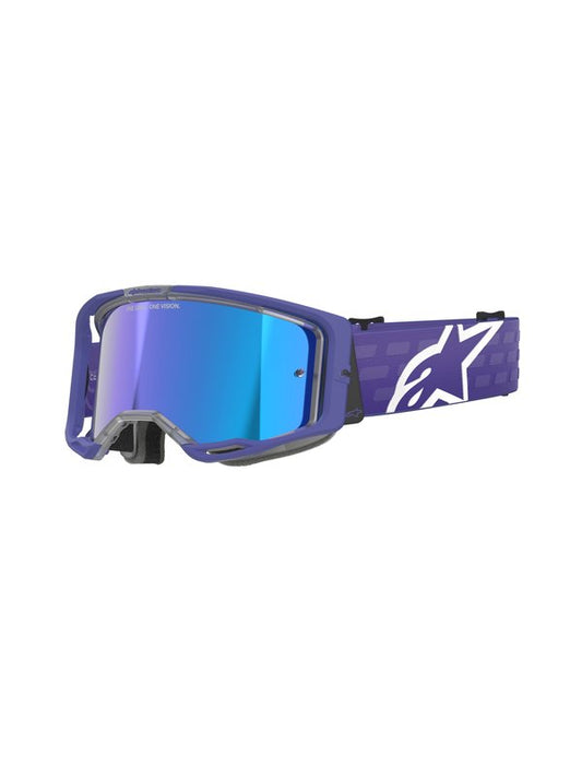 Alpinestars Vision 8 Crossbril Paars met Blauwe Spiegellens