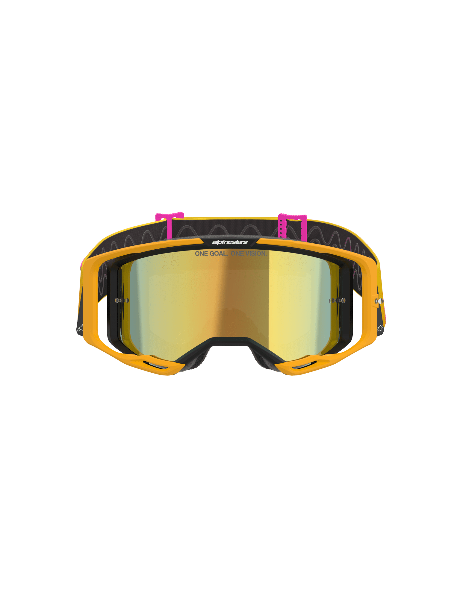 Alpinestars Vision 8 Corp Schutzbrille mit Spiegelfinish in Gold, Orange, Gelb und Pink - MxProStoreParts