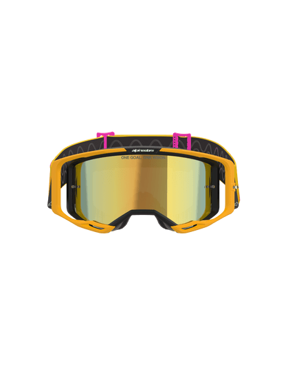 Alpinestars Vision 8 Corp Schutzbrille mit Spiegelfinish in Gold, Orange, Gelb und Pink - MxProStoreParts