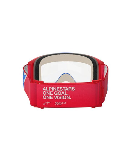 Alpinestars Vision 5 Crossbril Rood/Wit/Blauw met Heldere Lens