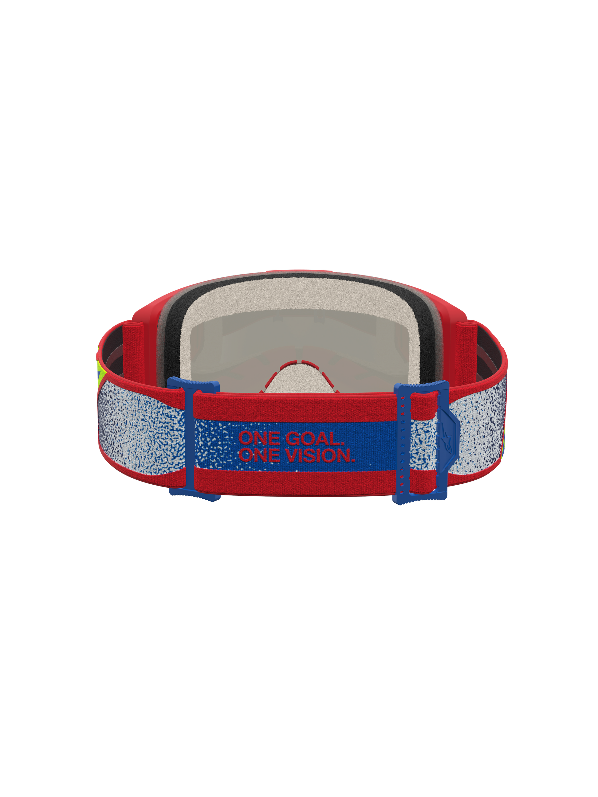 Alpinestars Vision 5 Drag Veiligheidsbril Vuurrood Blauw Spiegel Goud