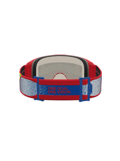 Alpinestars Vision 5 Drag Veiligheidsbril Vuurrood Blauw Spiegel Goud