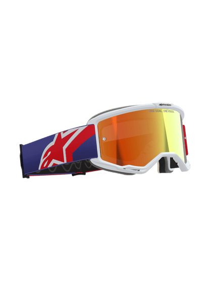 Alpinestars Vision 5 Motocross-Brillen mit A-Flex Rahmen, rotlila Spiegellinse - MxProStoreParts