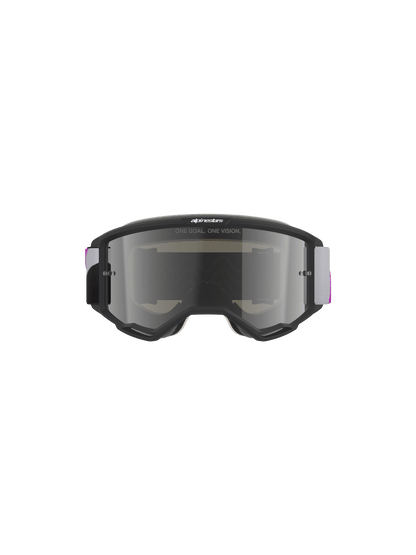 Alpinestars Vision 5 Schutzbrille mit A-FLEX Rahmen, Hellgrau Lila, verspiegeltes Silber - MxProStoreParts