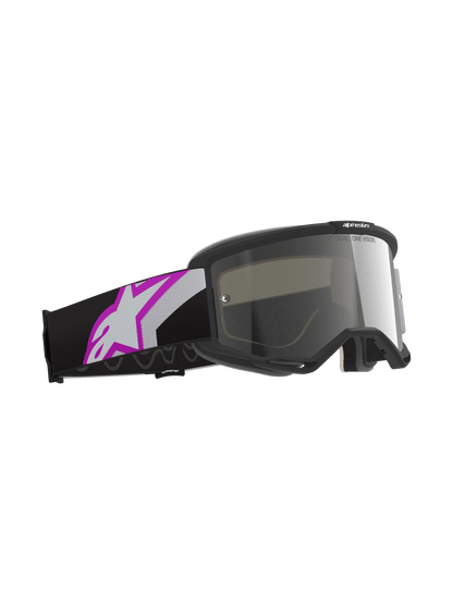 Alpinestars Vision 5 Schutzbrille mit A-FLEX Rahmen, Hellgrau, Lila und Spiegelzilver - MxProStoreParts