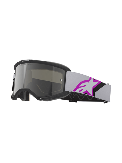 Alpinestars Vision 5 Schutzbrille mit A-FLEX Rahmen Hellgrau Lila Spiegelversilbert - MxProStoreParts