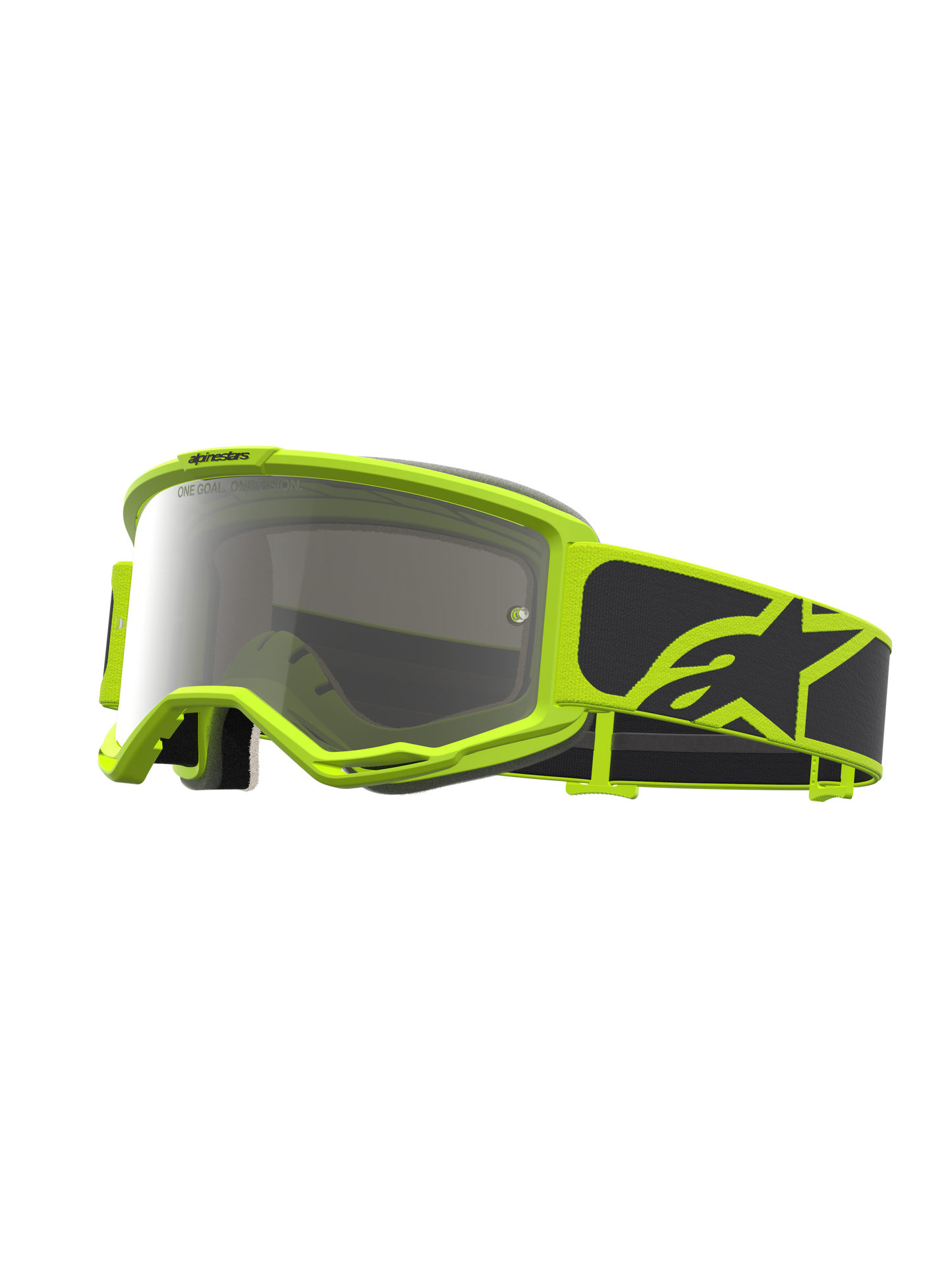 Alpinestars Vision 5 Rora Veiligheidsbril Zwart Geel Fluo Spiegel Zilver One Size