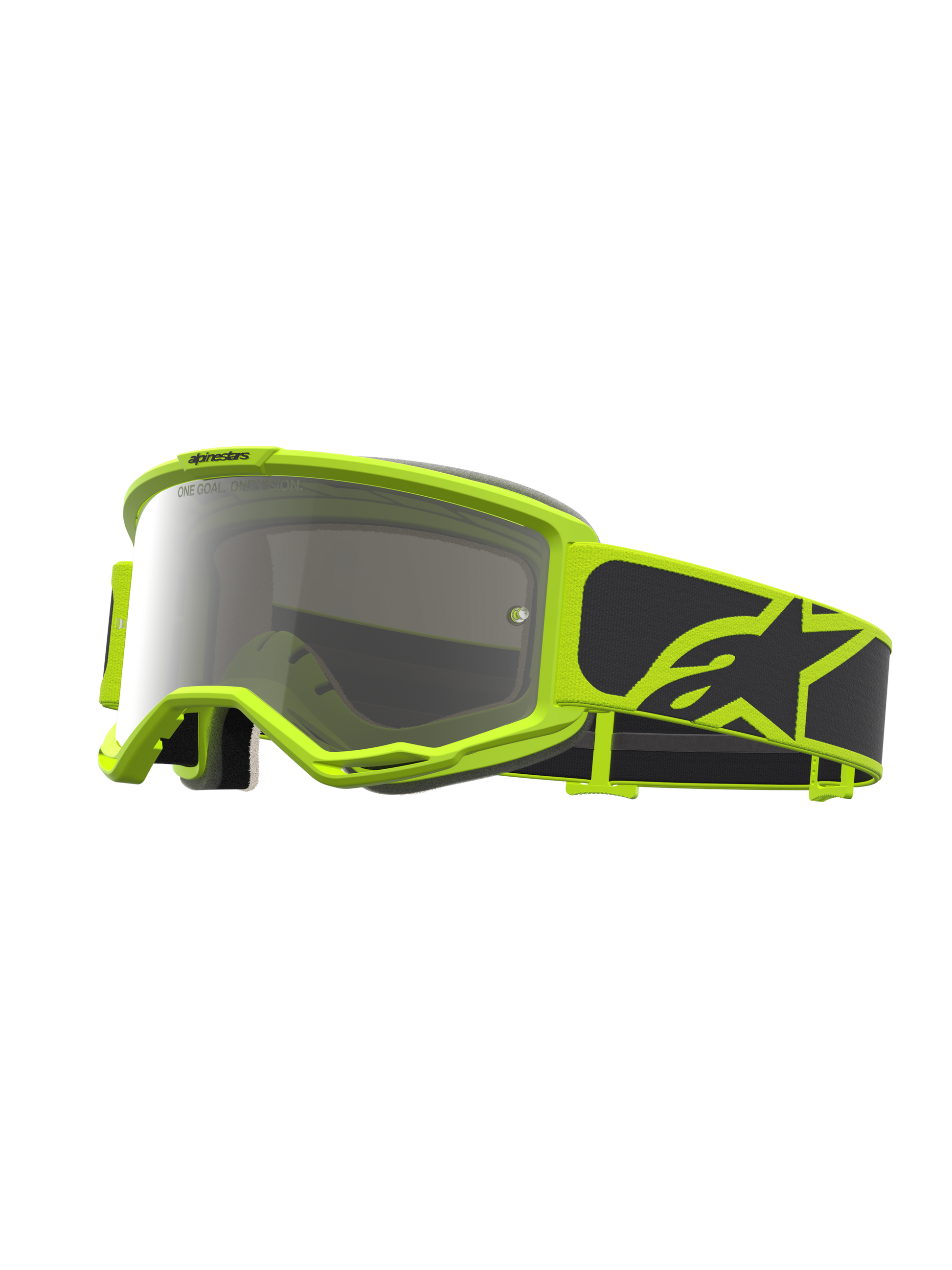 Alpinestars Vision 5 Rora Veiligheidsbril Zwart Geel Fluo Spiegel Zilver One Size