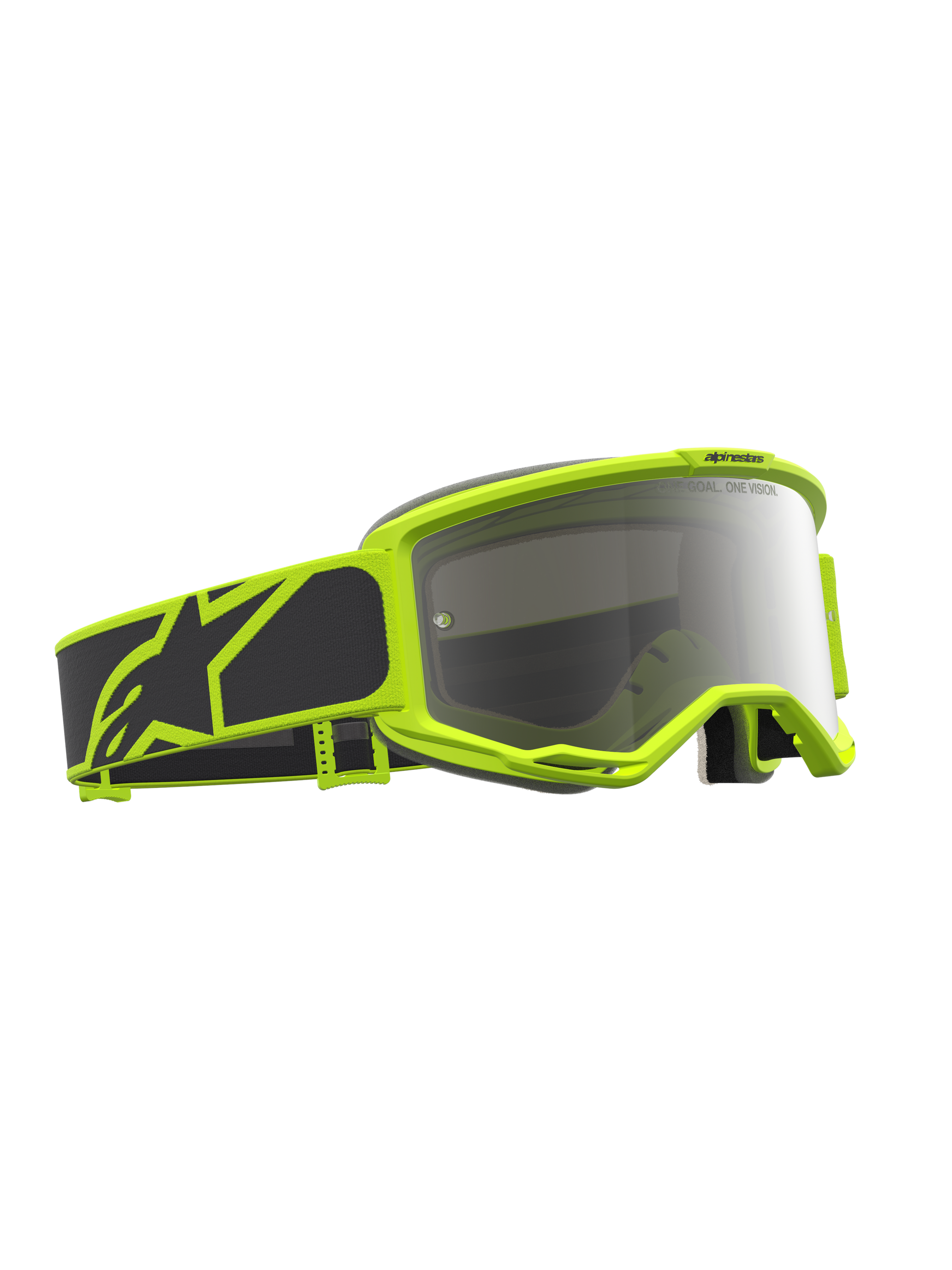 Alpinestars Vision 5 Rora Veiligheidsbril Zwart Geel Fluo Spiegel Zilver One Size