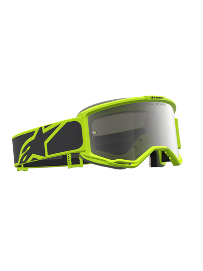 Alpinestars Vision 5 Rora Veiligheidsbril Zwart Geel Fluo Spiegel Zilver One Size