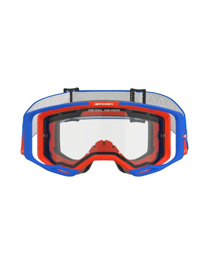 Alpinestars Goggle Vision 8 WORDMARK DUAL PANE BLUE ORANGE Clear