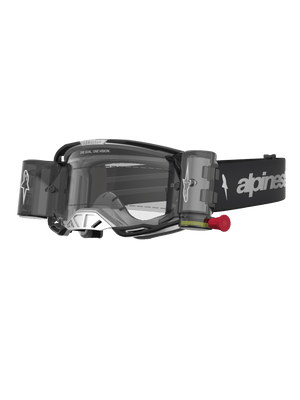 Alpinestars Vision 8 Amber Roll-Off Systeem Veiligheidsbril Zwart Zilver Transparant