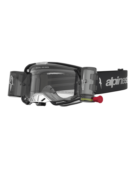 Alpinestars Vision 8 Amber Roll-Off Systeem Veiligheidsbril Zwart Zilver Transparant - MxProStoreParts