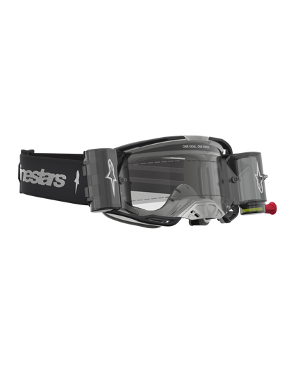 Alpinestars Vision 8 Amber Roll-Off Systeem Veiligheidsbril Zwart Zilver Transparant