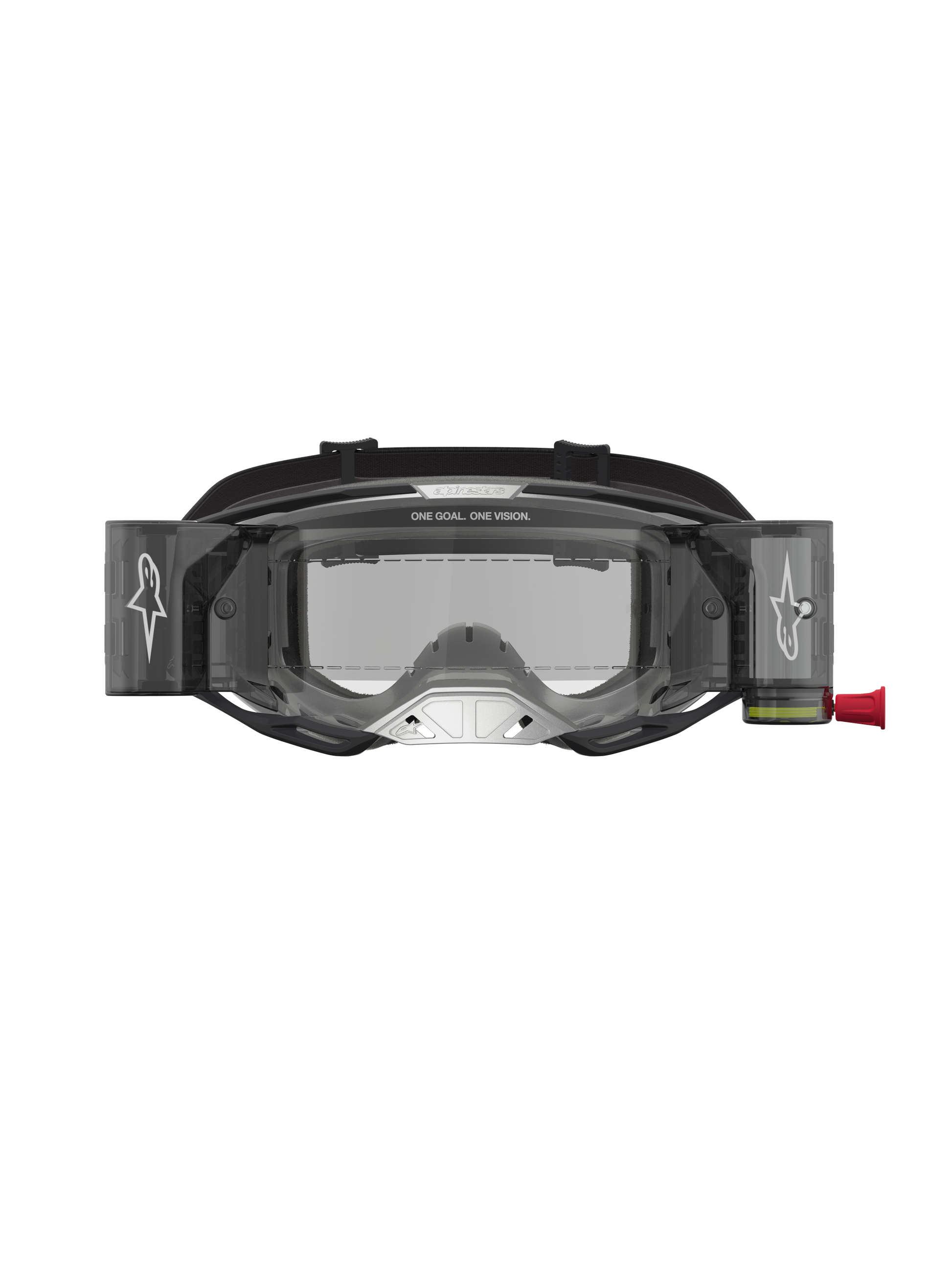 Alpinestars Vision 8 Amber Roll-Off Systeem Veiligheidsbril Zwart Zilver Transparant