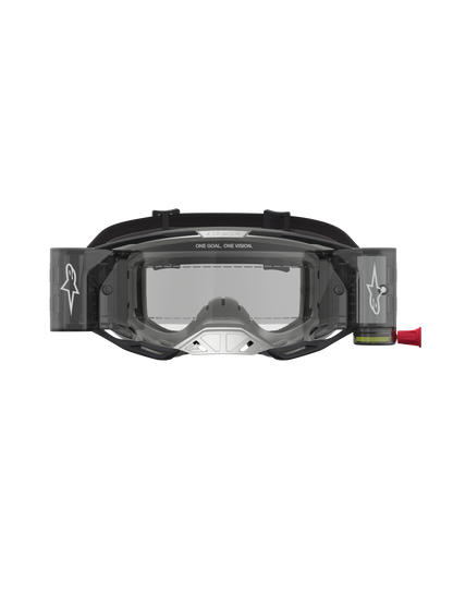 Alpinestars Vision 8 Amber Roll-Off Systeem Veiligheidsbril Zwart Zilver Transparant