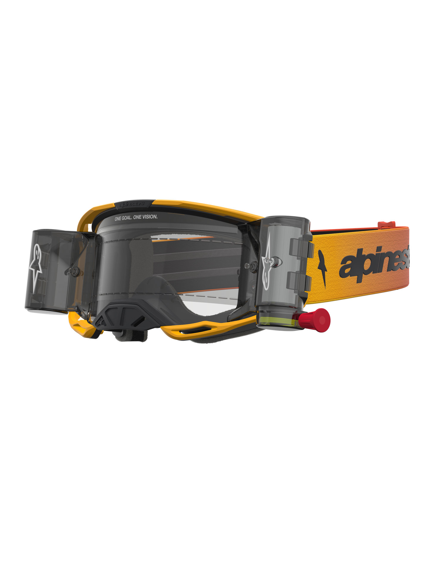 Alpinestars Vision 8 Amber Roll Off Veiligheidsbril Geel Rood Zwart Clear One Size