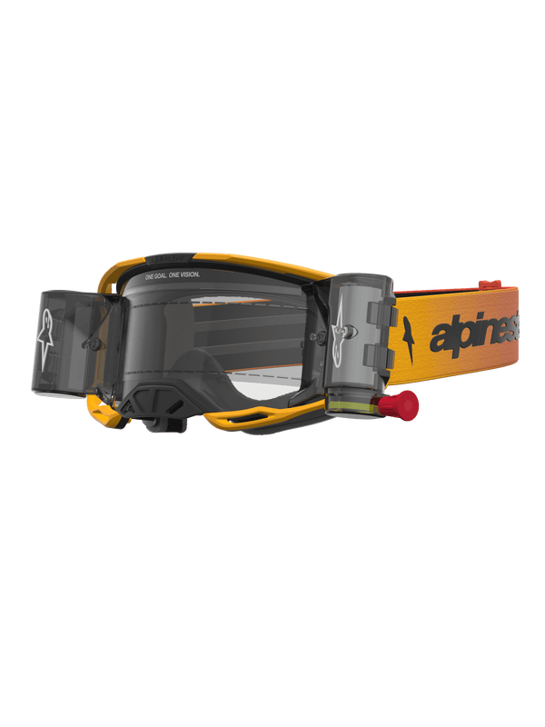 Alpinestars Vision 8 Amber Roll Off Lunettes de sécurité Jaune Rouge Noir Clair Taille Unique - MxProStoreParts