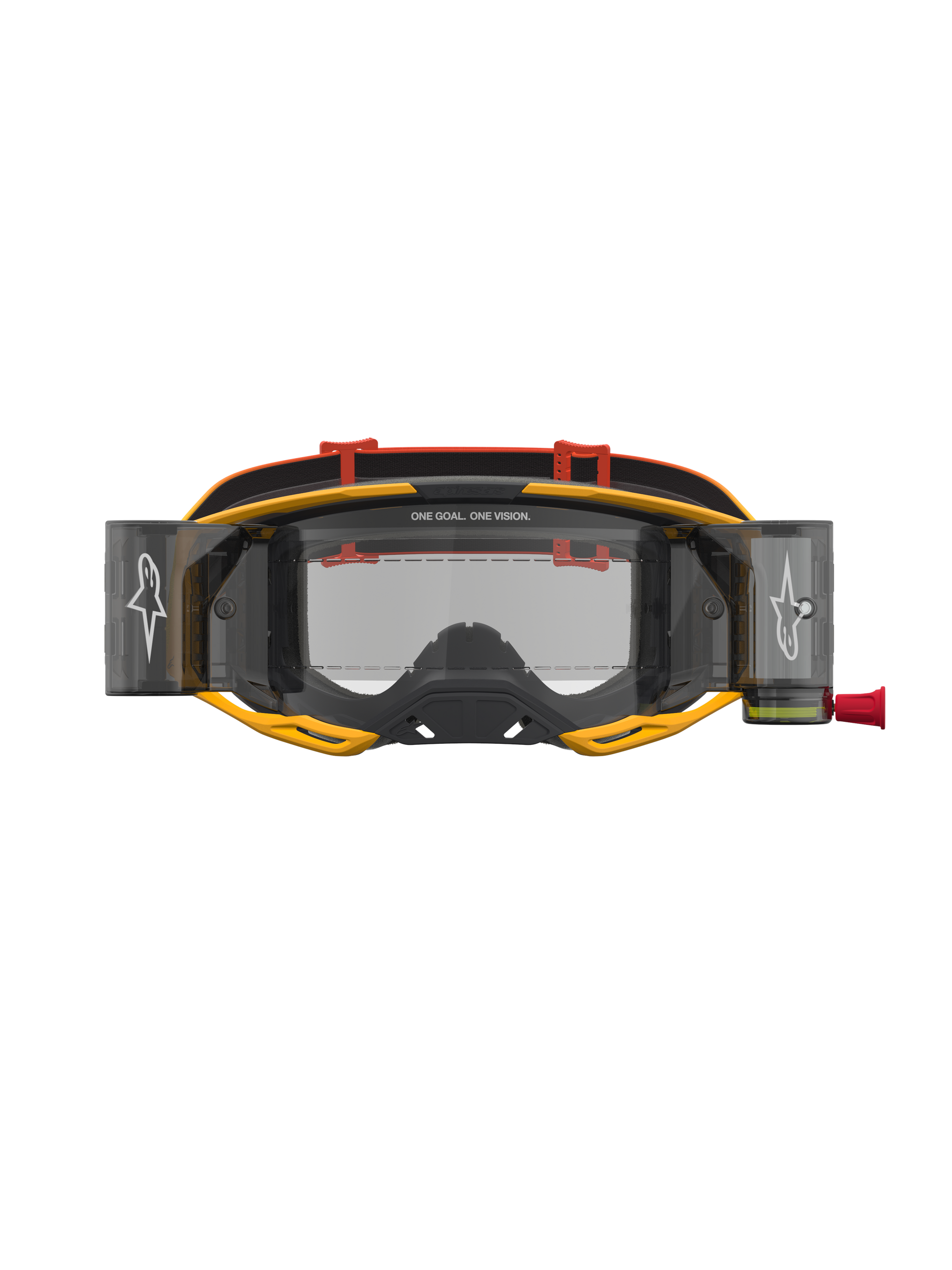 Alpinestars Vision 8 Amber Roll Off Veiligheidsbril Geel Rood Zwart Clear One Size