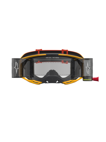 Alpinestars Vision 8 Amber Roll Off Veiligheidsbril Geel Rood Zwart Clear One Size
