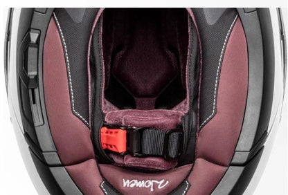 Schuberth C4 Pro women inner lining in burgundy fabric with black padding