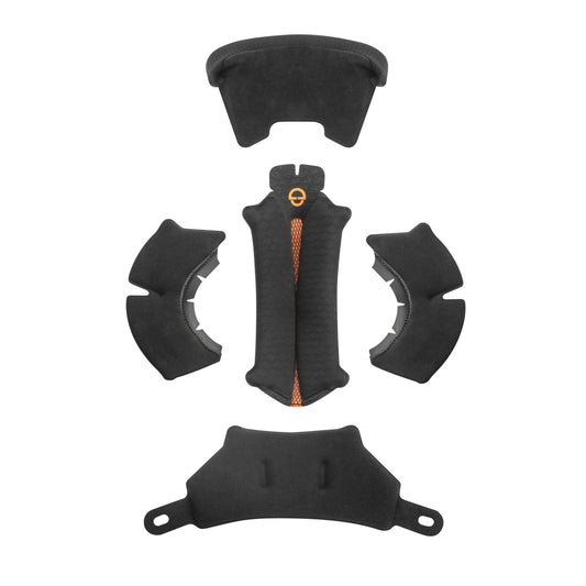 Schuberth J2 head pad set, 6-piece black helmet interior padding with orange mesh insert