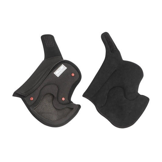 Schuberth J2 cheek pads set, black two-piece helmet interior pads.