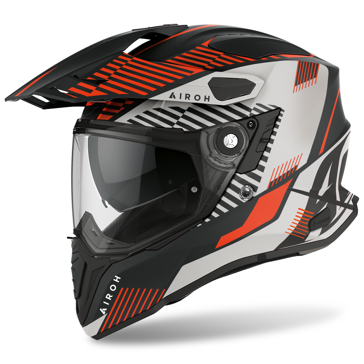 Airoh Commander Boost orange matte full-face motorcycle helmet with tinted visor