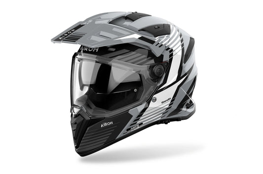 Airoh Bandit Spicy grey gloss full-face helmet with clear visor