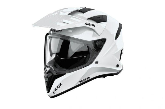 Airoh Bandit white gloss full-face motorcycle helmet with clear visor