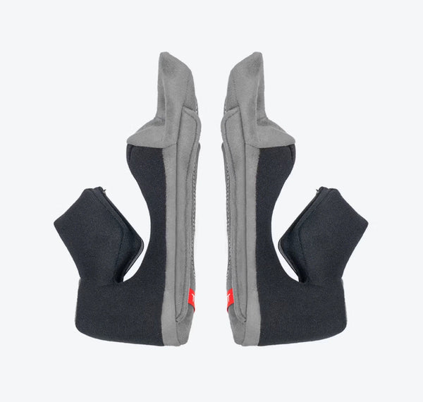 Airoh Matryx cheek pads, black fabric with gray lining, pair