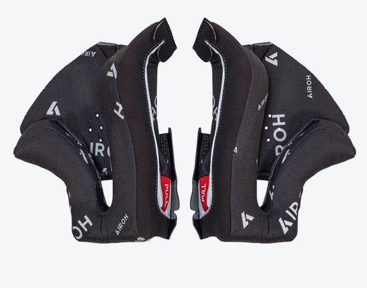 Airoh Twist 3 cheek pads pair, black with white branding