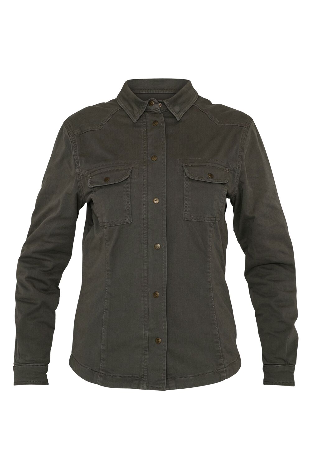 JOHN DOE Motoshirt damesjas olijfgroen, maat M - MxProStoreParts