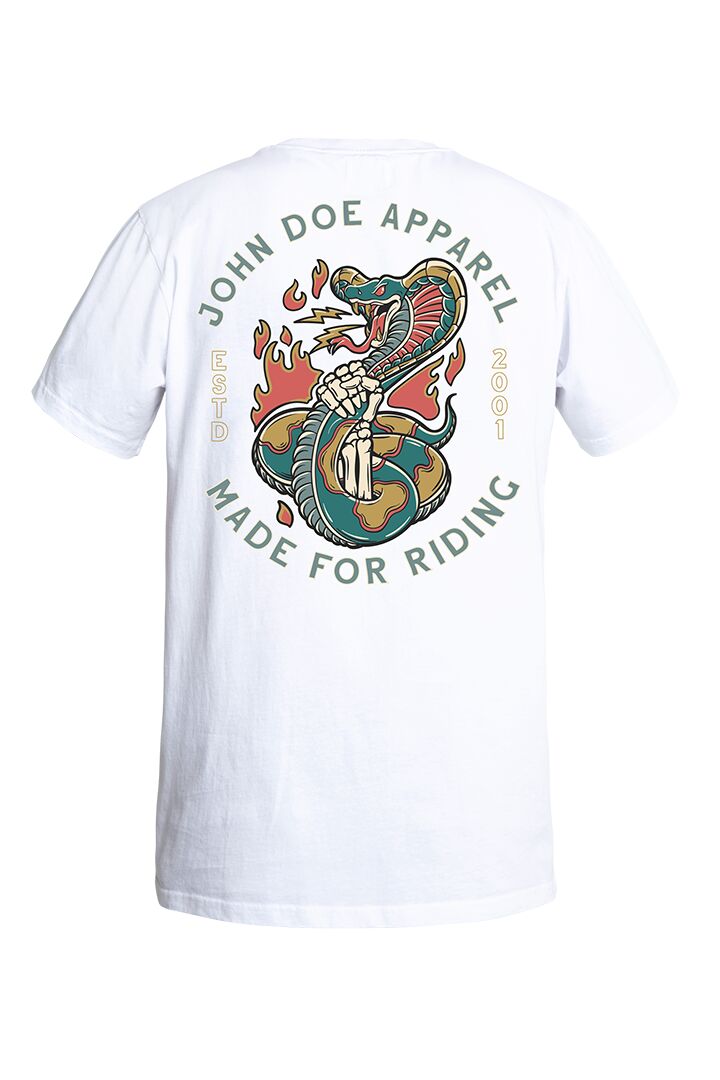 JOHN DOE Snake II heren-T-shirt wit maat L