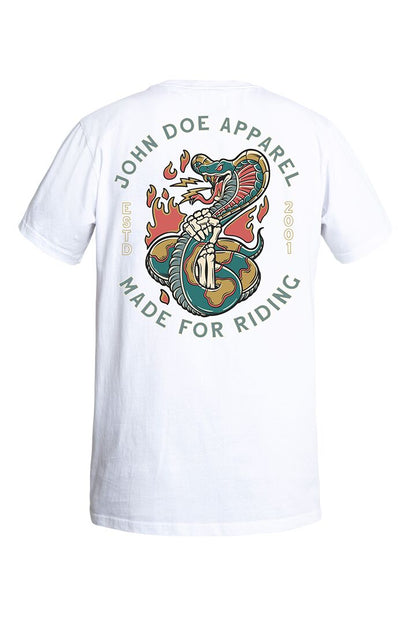 JOHN DOE Snake II heren-T-shirt wit maat L