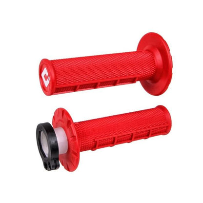 ODI Half-Waffle MX Lock-On Grip Set Red