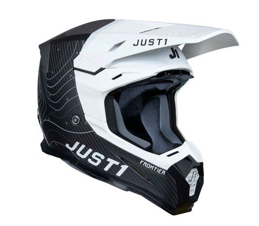 Just1 Helmet J - 22 C Frontier Black/White/Carbon Matt - MxProStoreParts