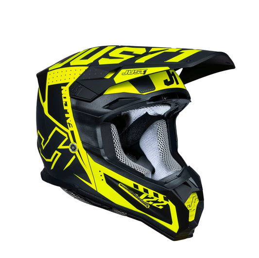 Just1 Helmet J - 22 F Falcon Titanium/Black/Fluo Yellow - MxProStoreParts