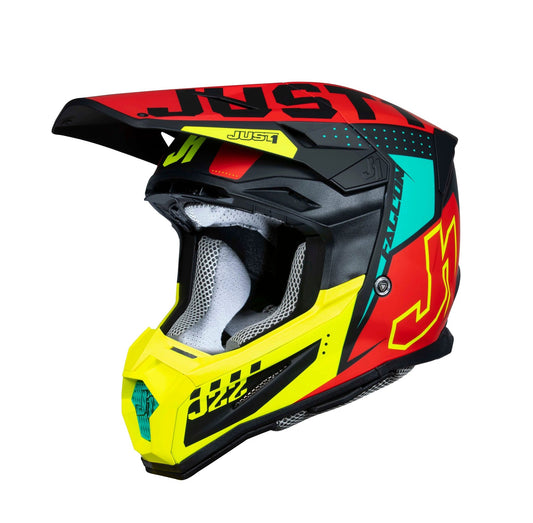 Just1 Helmet J - 22 F Falcon Fluo Red/Yellow/Black  - MxProStoreParts