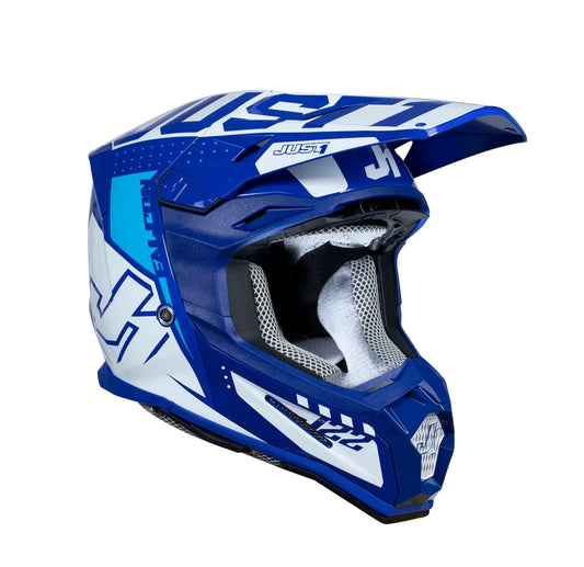 Just1 Helmet J - 22 F Falcon White/Blue - MxProStoreParts