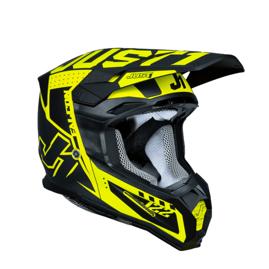 Just1 J-22 F Youth Falcon helm – Titanium/Zwart/Fluor geel – YL